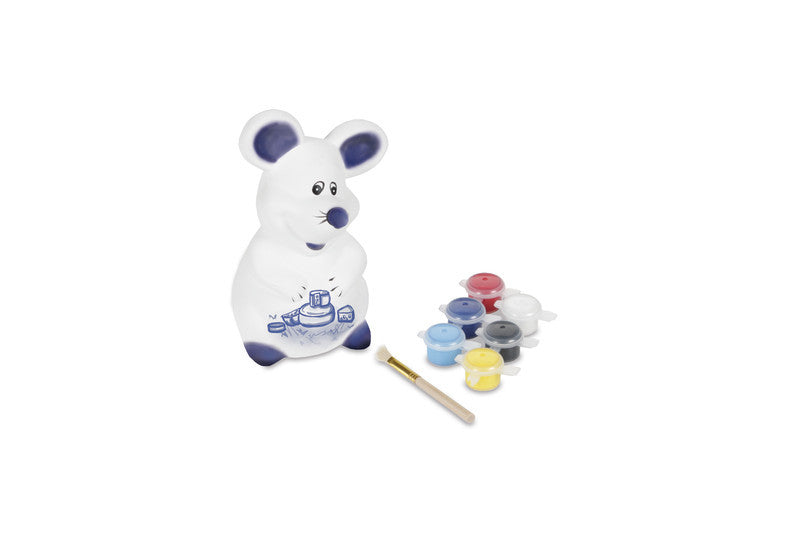DIY Piggy Bank mouse Delft Blue  (12 st)